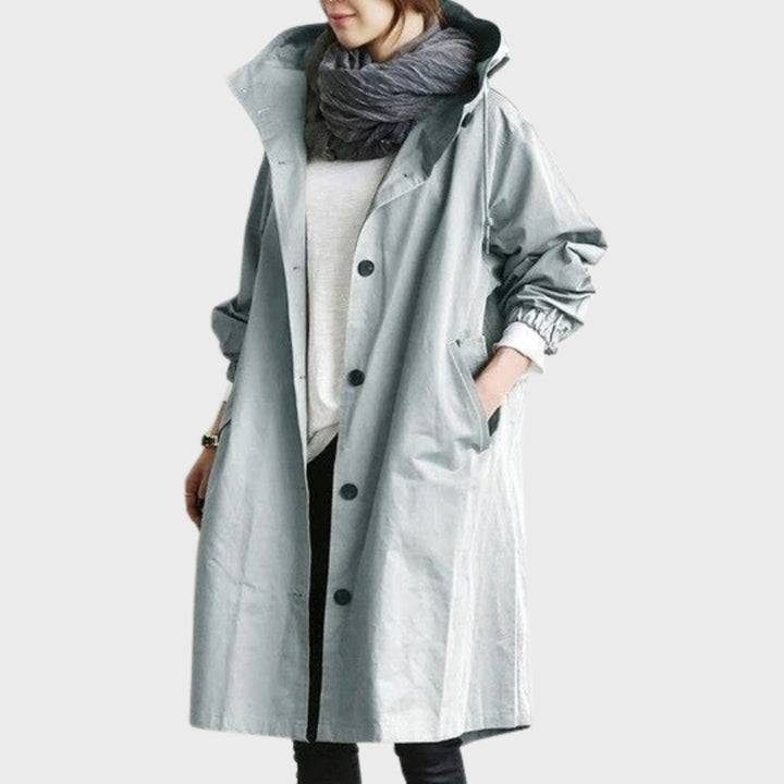 Chaqueta Impermeable Desenfadada Elegante Versátil en Azul claro