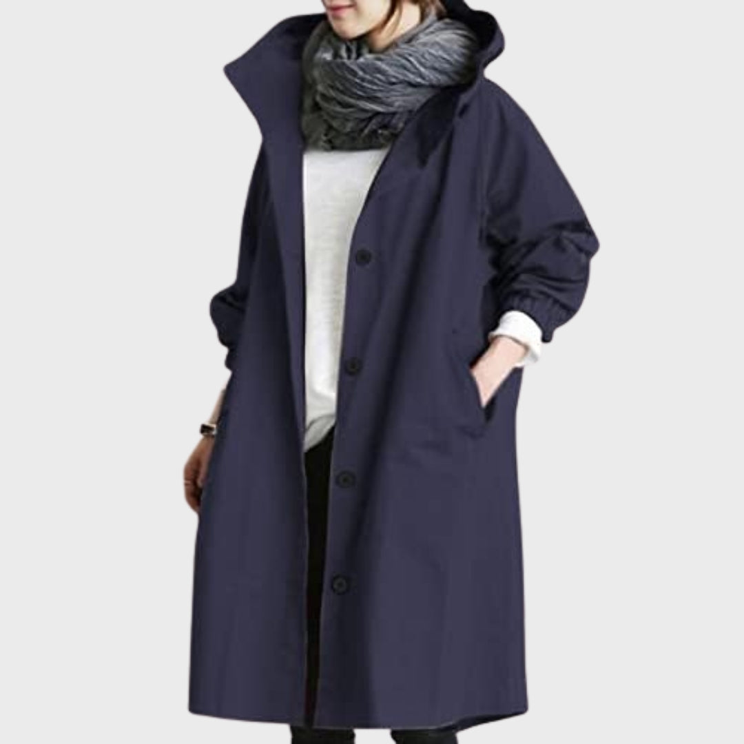 Chaqueta Impermeable Desenfadada Elegante Versátil en Azul marino
