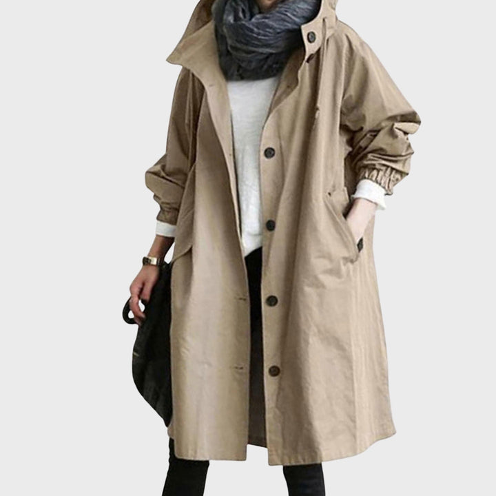 Chaqueta Impermeable Desenfadada Elegante Versátil en Caqui