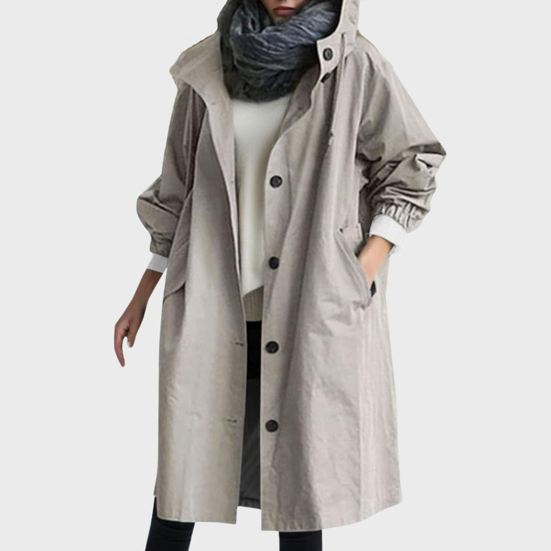Chaqueta Impermeable Desenfadada Elegante Versátil en Gris