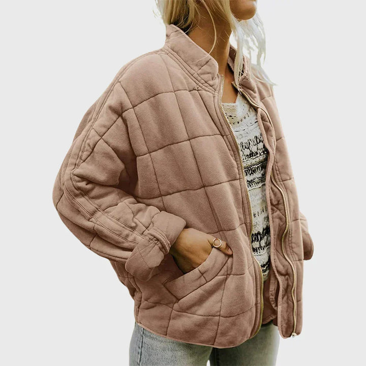 Chaqueta puffer acolchada de mujer para otoño en Caqui