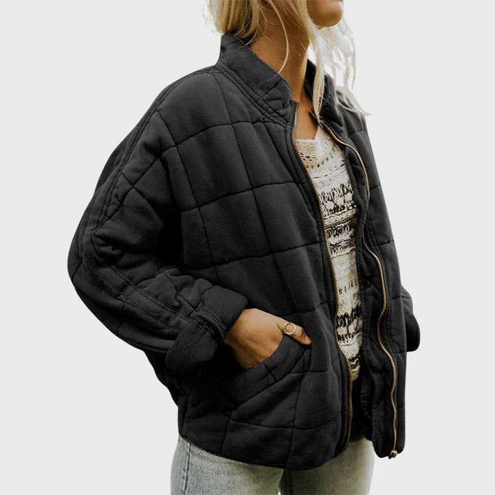 Chaqueta puffer acolchada de mujer para otoño en Negro
