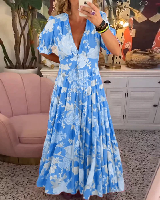 Charmantes Blumen Kleid Summer dress en Azul