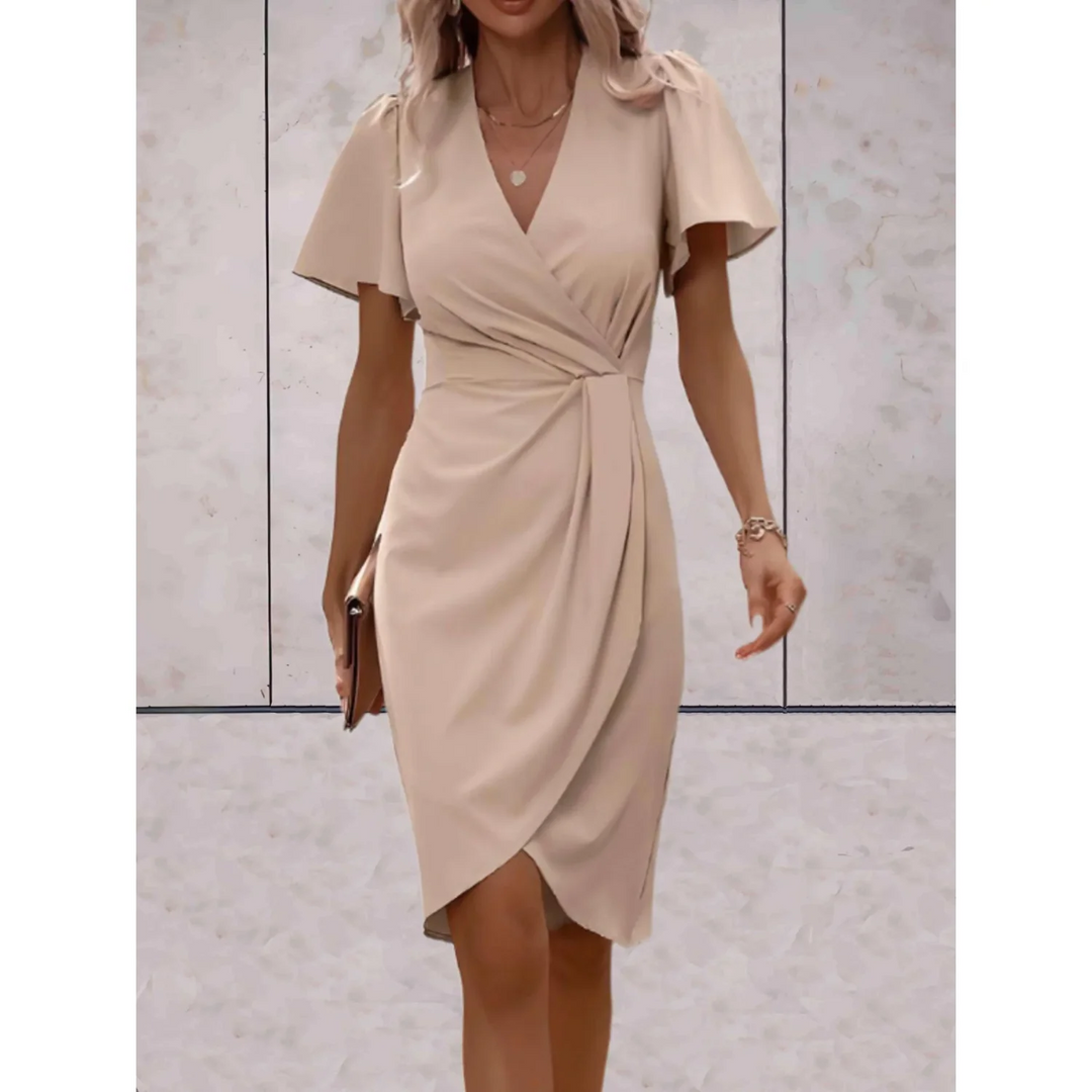 Chique Bruiloft Gastenjurk Dames met en Beige