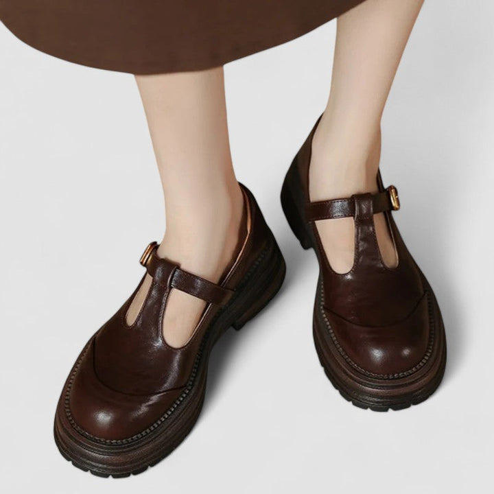 Cómodas Mary Janes Ortopédicas Retro en Marrón