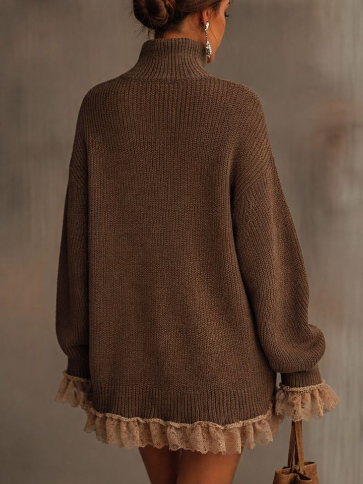 Cómodo vestido de punto con manga larga otoño (3)