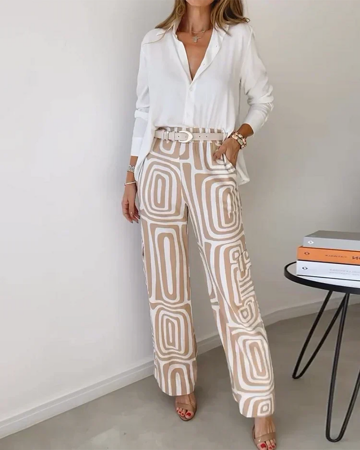 Conjuntos Elegantes de Dos Piezas para Mujer en Khaki (Fast ausverkauft)