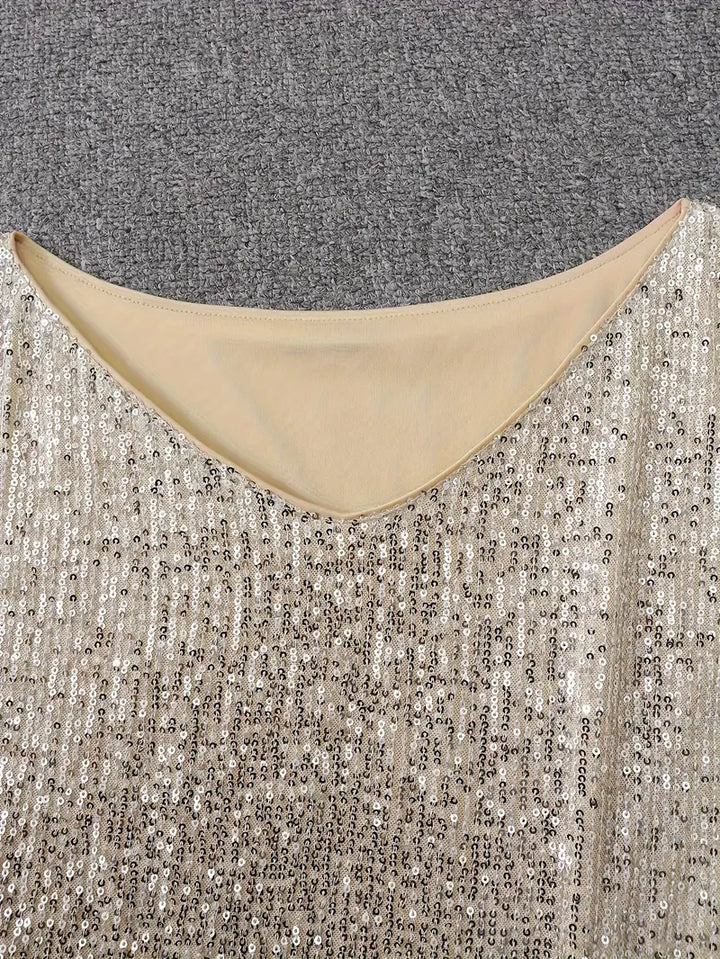 Damen Abendkleid Festlich Minilänge Pailletten (8)