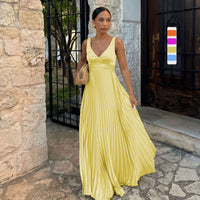 Theresa | Damen Abendkleid lang mit Plissees
