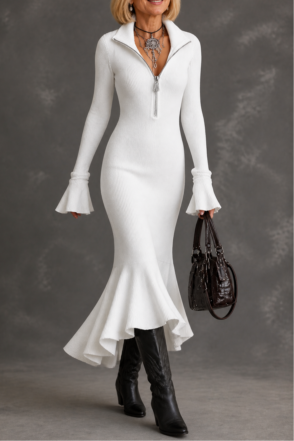 Damen Abendkleid Maxi für Hochzeitsgäste in White (Almost sold out)
