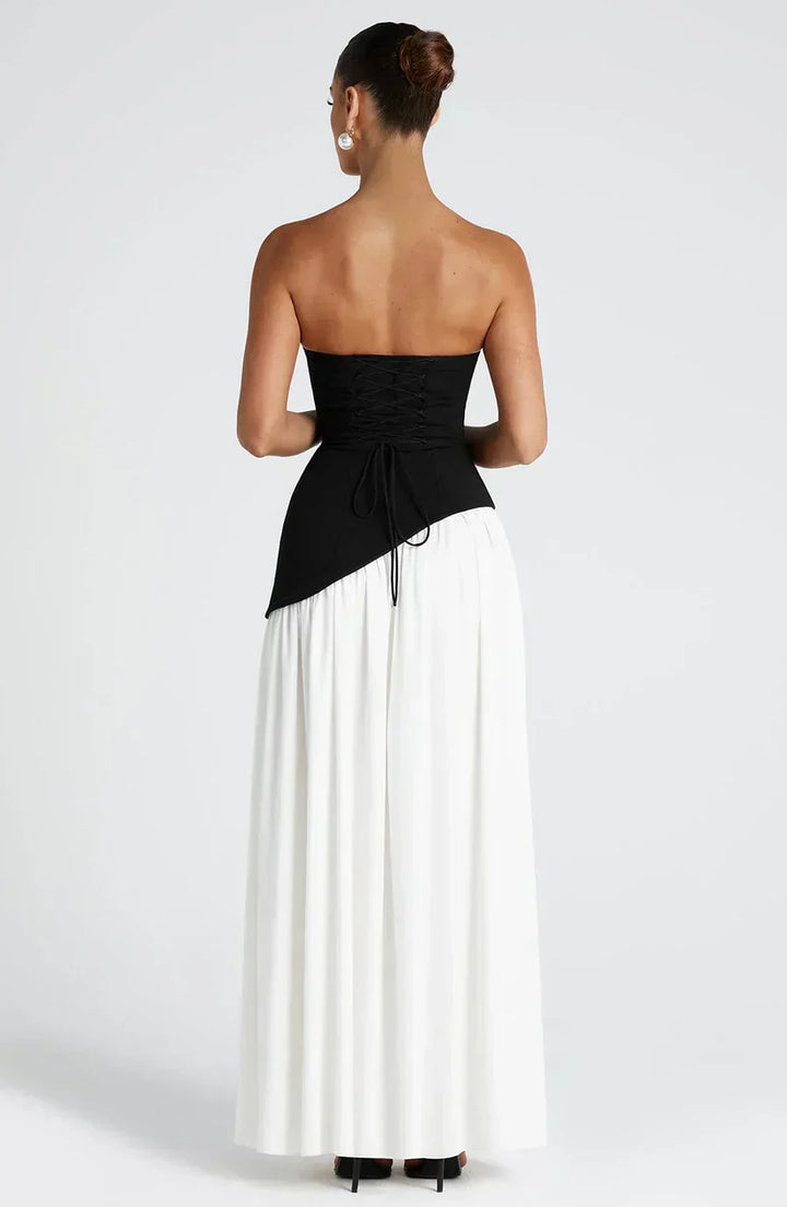 Damen Asymmetrisches Maxi Kleid für en Negro 3