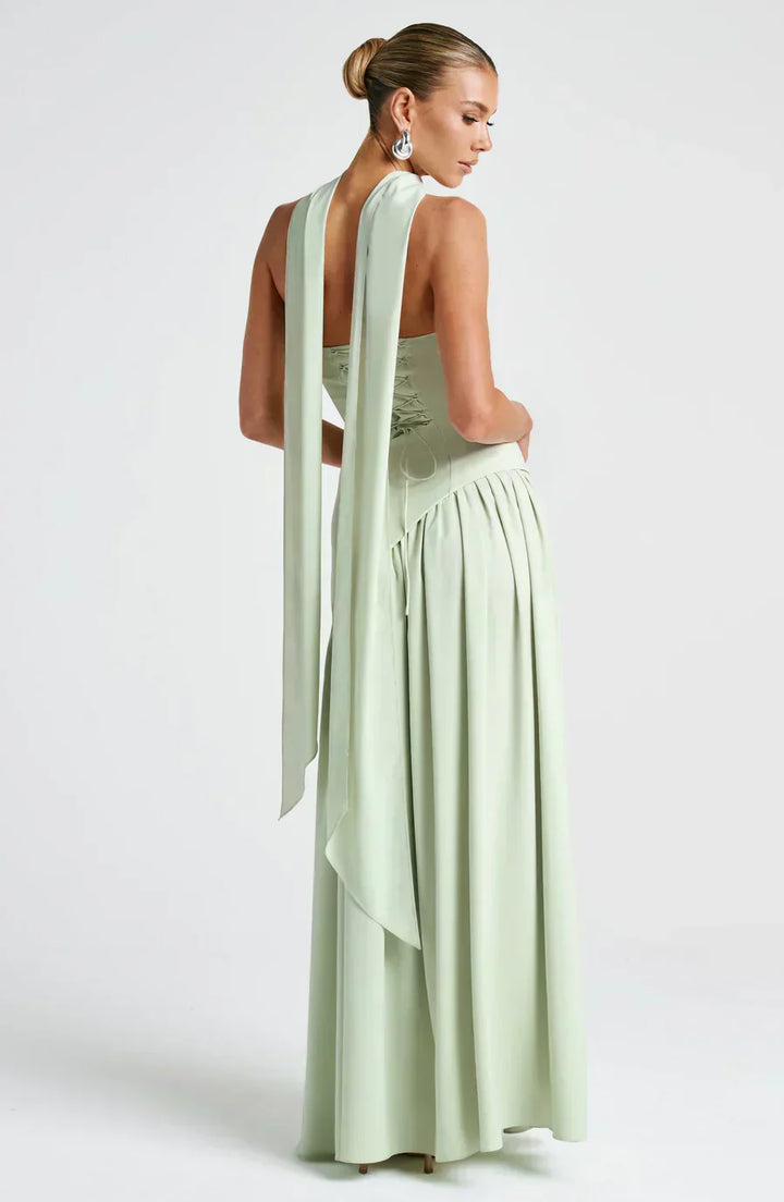 Damen Asymmetrisches Maxi Kleid für en Verde 3