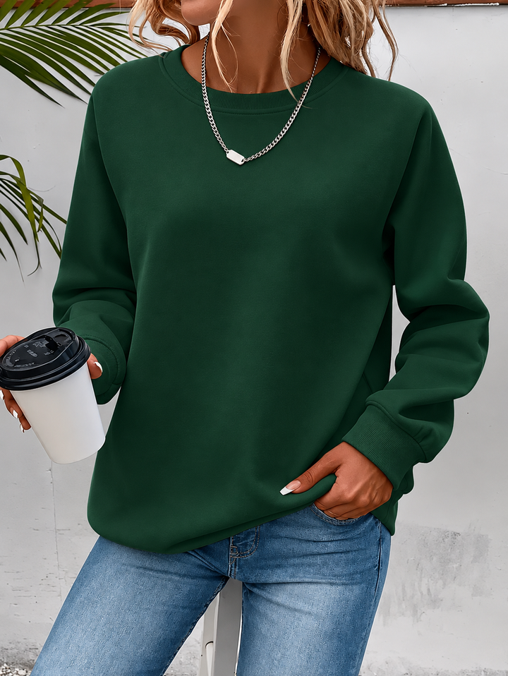 Damen bequeme Alltags-Bluse im Sweatshirt-Stil in Grün