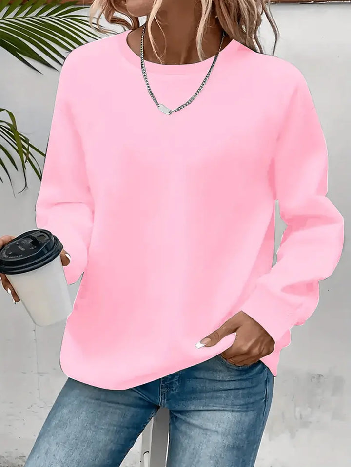 Damen bequeme Alltags-Bluse im Sweatshirt-Stil in Rosa