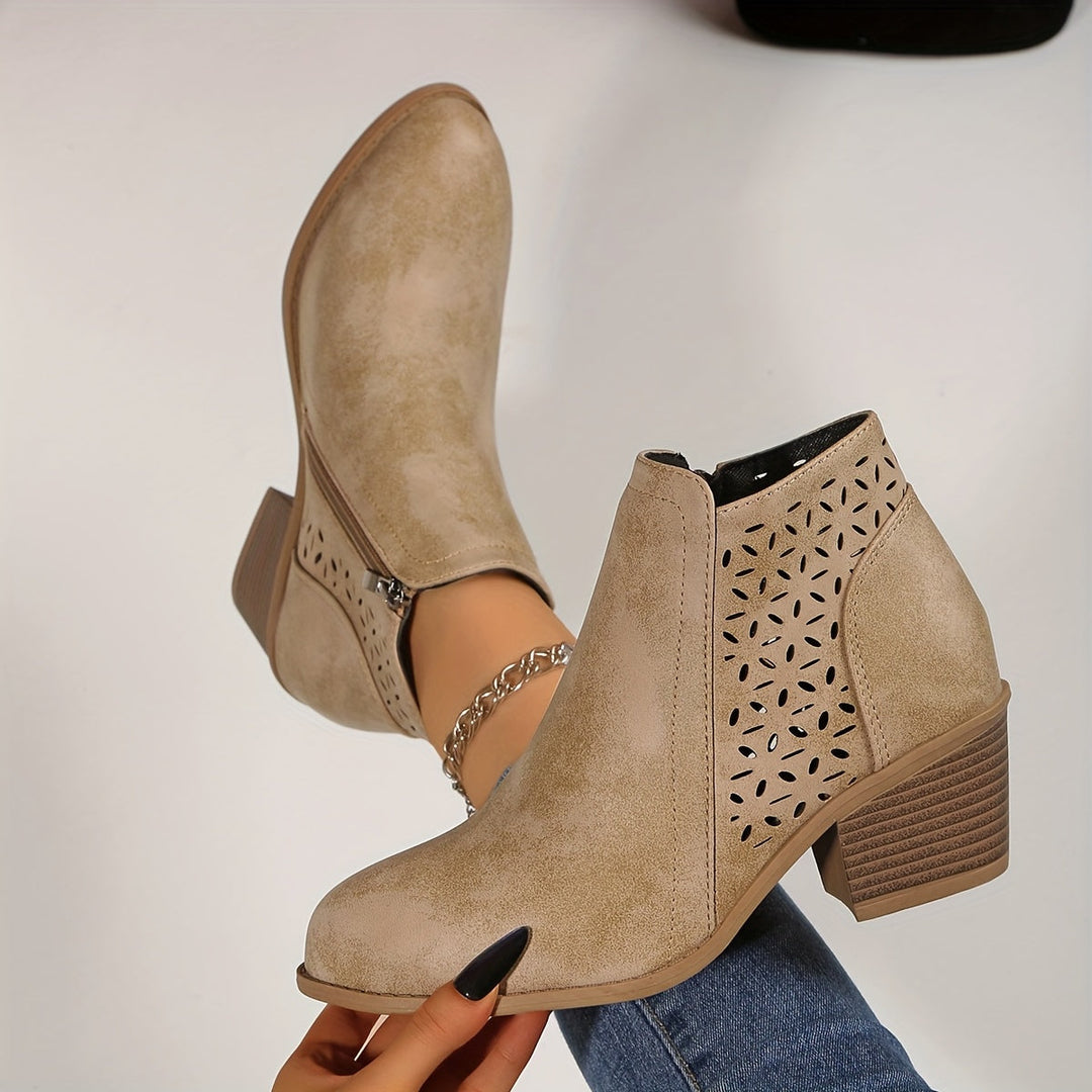 Damen Bequeme Stiefeletten für Herbstkomfort in Beige