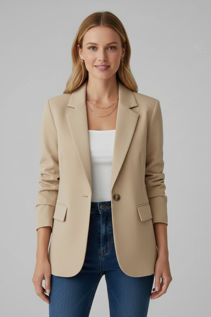 Damen Blazer mit Kerbsteg zum Kombinieren in Beige