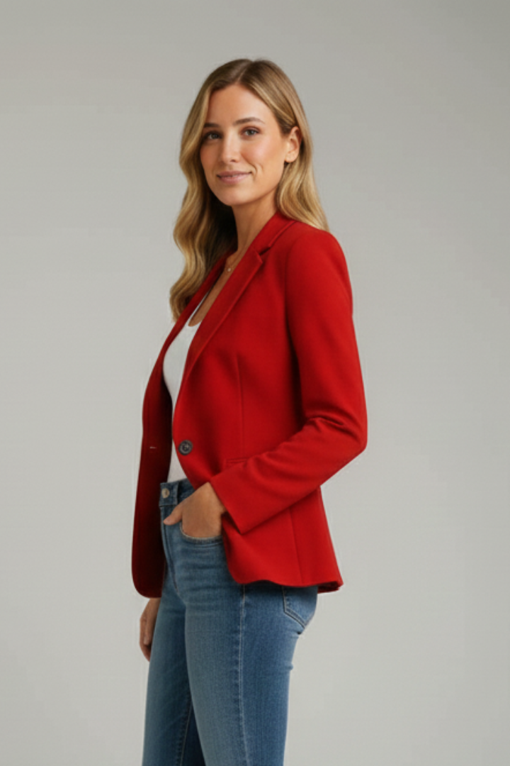 Damen Blazer mit Kerbsteg zum Kombinieren in Rot
