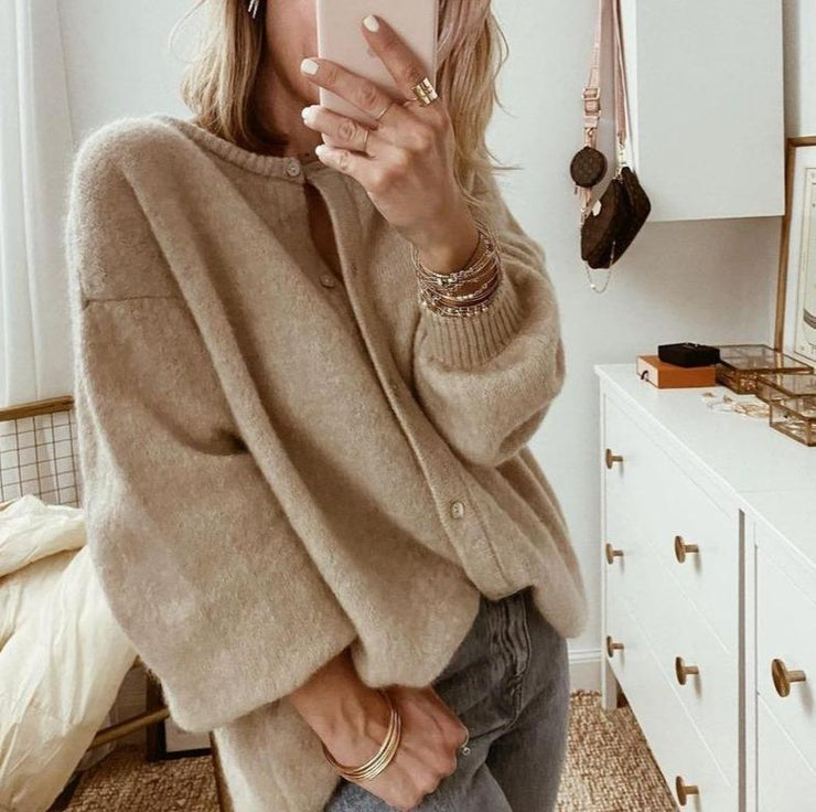 Damen Cardigan aus flauschigem Strick für Herbst (2)