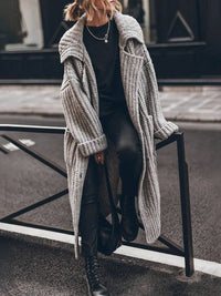 Ida | Damen Cardigan im Rippstrick Oversized Lang
