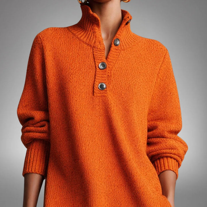 Damen Cardigan Midi aus Strick in Orange 2
