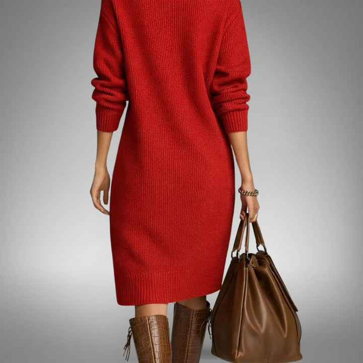 Damen Cardigan Midi aus Strick in Orange 4