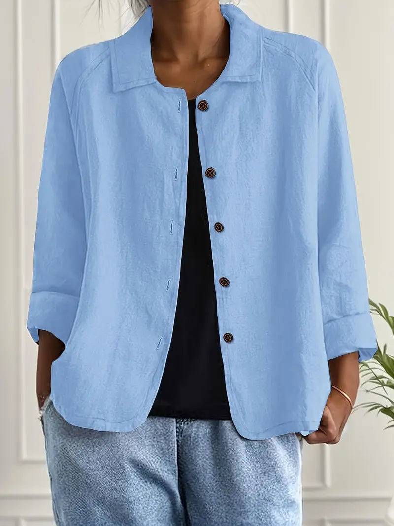 Damen Casual Leichte Jacke Mit en Azul claro