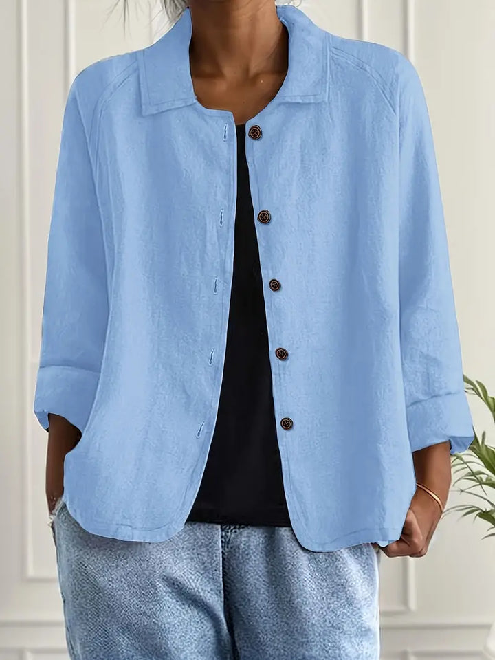 Damen Casual Leichte Jacke Mit en Azul claro