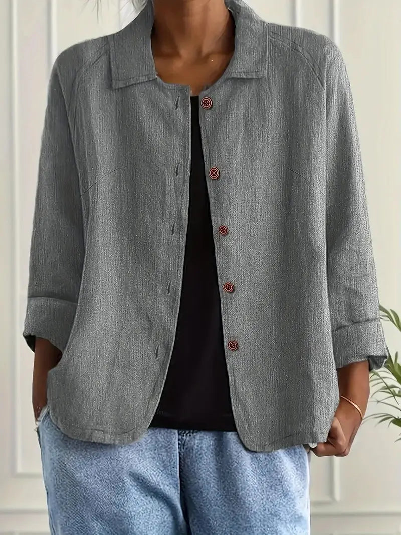 Damen Casual Leichte Jacke Mit en Gris claro