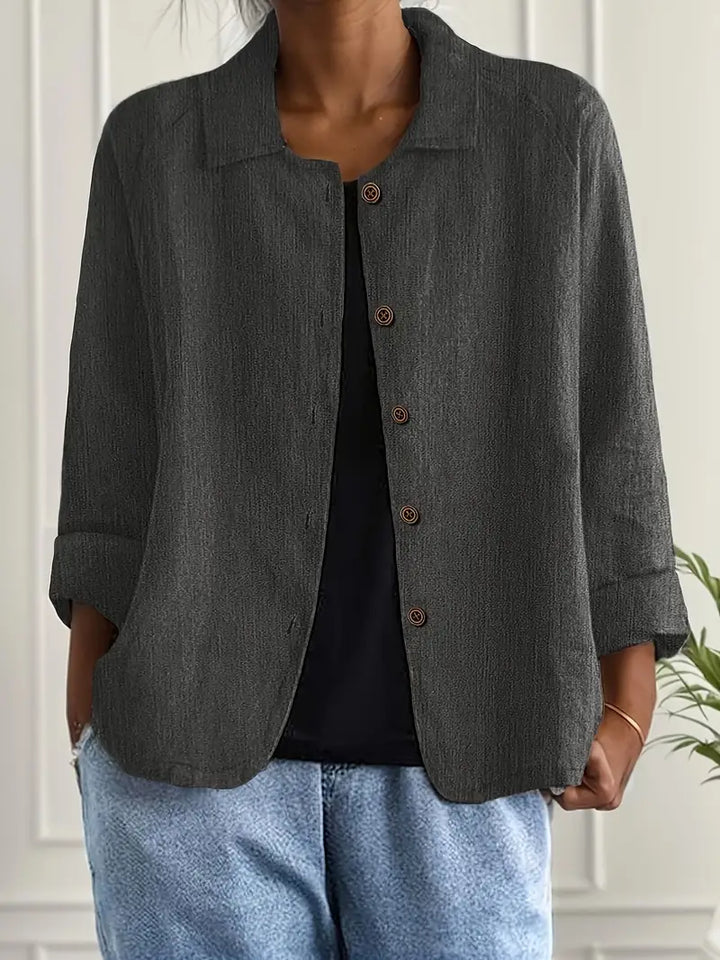 Damen Casual Leichte Jacke Mit en Gris oscuro