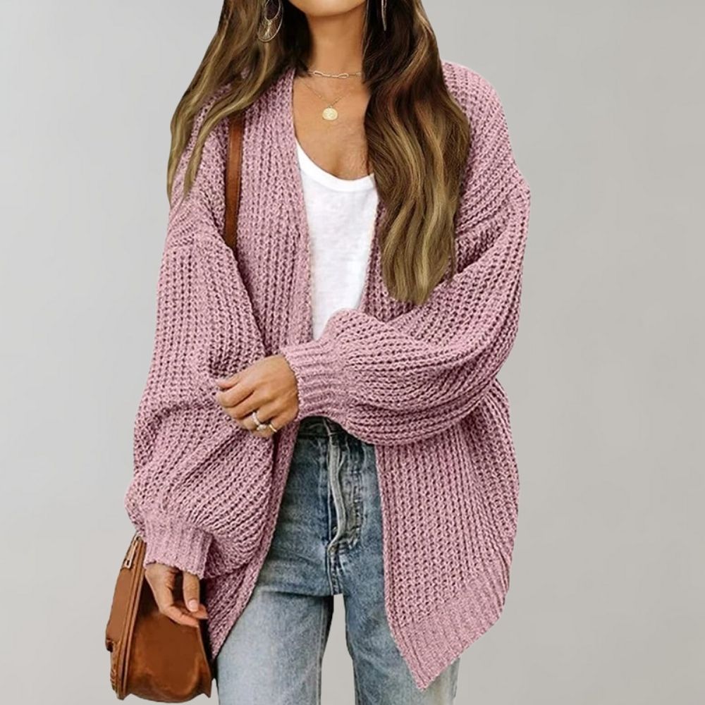 Damen Elegante Strickweste für Büro und Alltag in Rosa