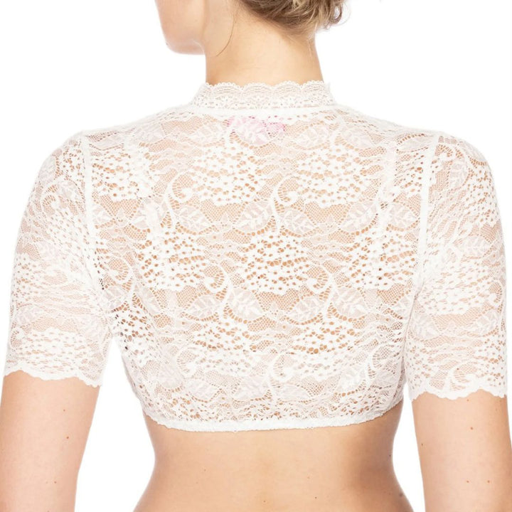 Damen Elegante Weiße Spitzen-Bluse zum Oktoberfest (4)