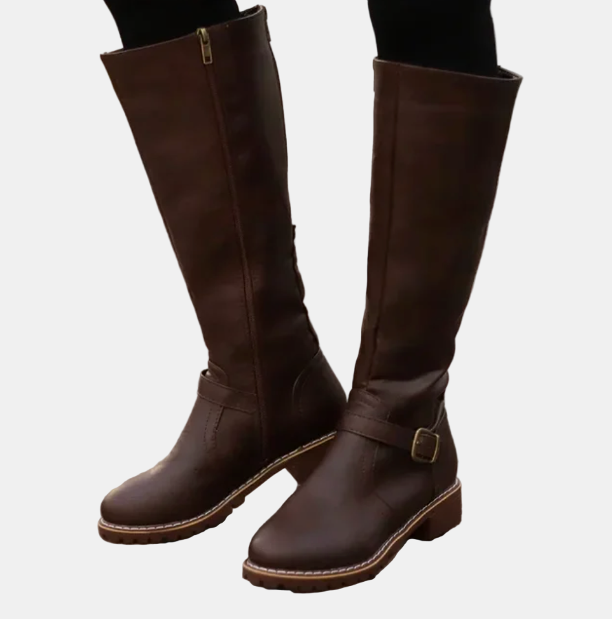 Damen Elegante Winterstiefel im Klassischen Stil in Braun 4