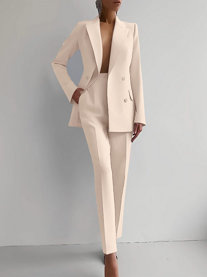 Damen Eleganter Hochwertiger Jumpsuit-Anzug für Profis in Beige
