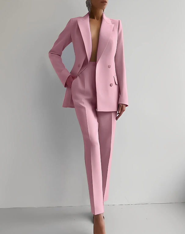Damen Eleganter Hochwertiger Jumpsuit-Anzug für Profis in Rosa