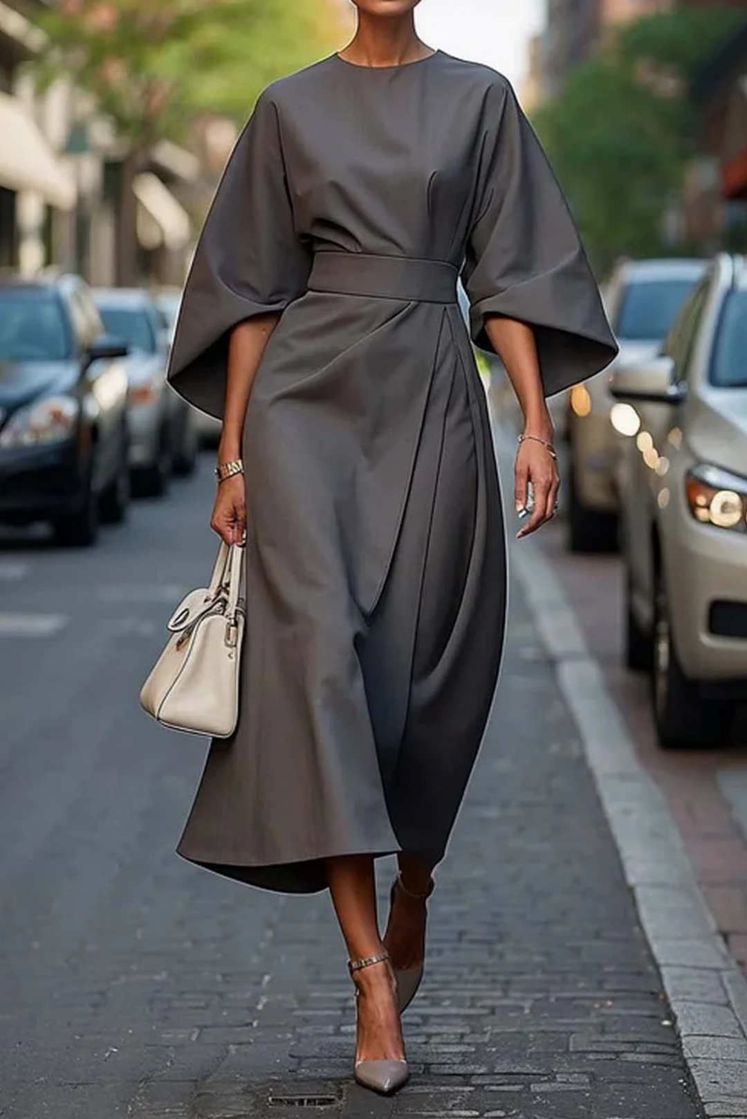 Damen Elegantes Kleid für Abendveranstaltungen in Grau