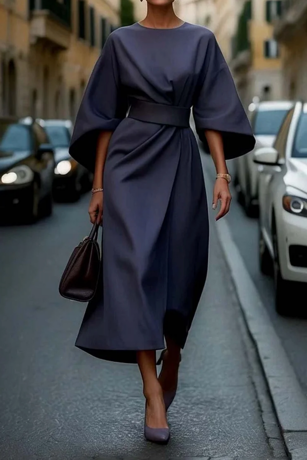 Damen Elegantes Kleid für Abendveranstaltungen in Marineblau