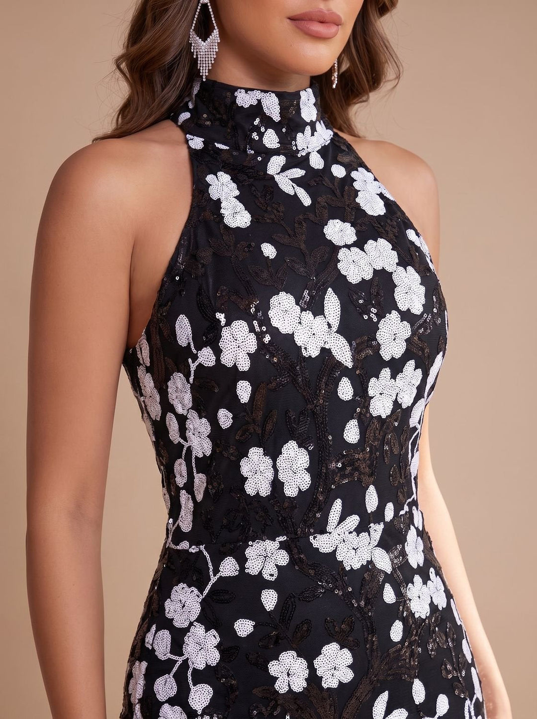 Damen Festliches Abendkleid Meerjungfrau mit Pailletten (4)
