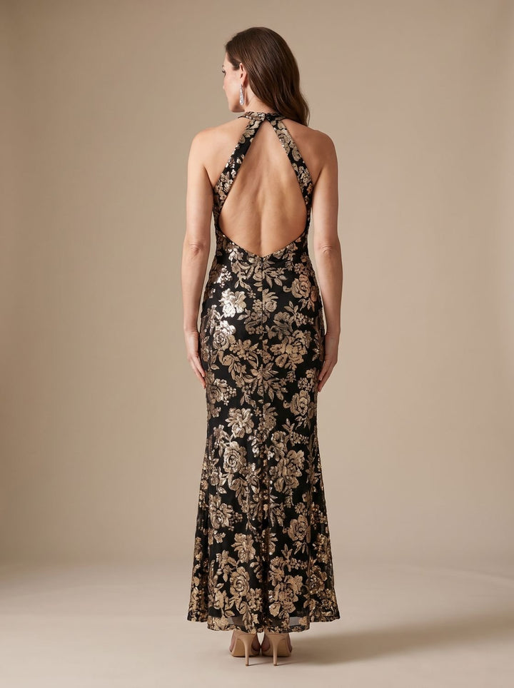 Damen Festliches Abendkleid Meerjungfrau mit Pailletten (6)