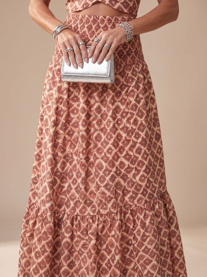 Damen festliches Strickkleid Midi mit Grafik-Muster (3)