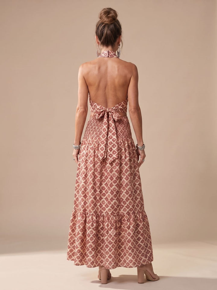 Damen festliches Strickkleid Midi mit Grafik-Muster (4)