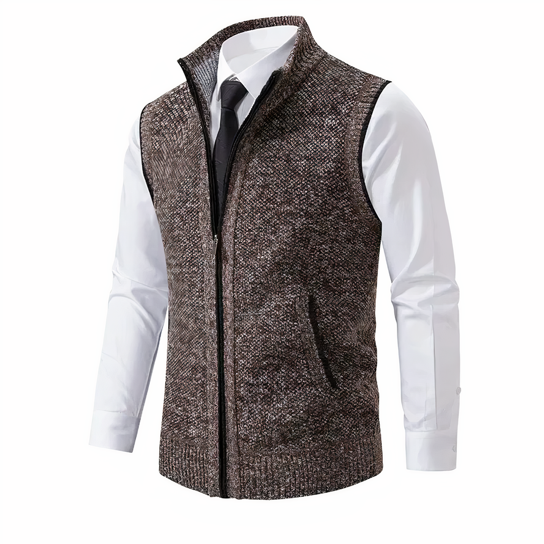 Damen Fleece Weste elegant für Herbst in Braun