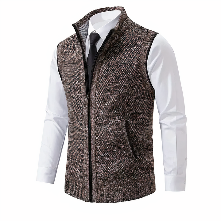 Damen Fleece Weste elegant für Herbst in Braun