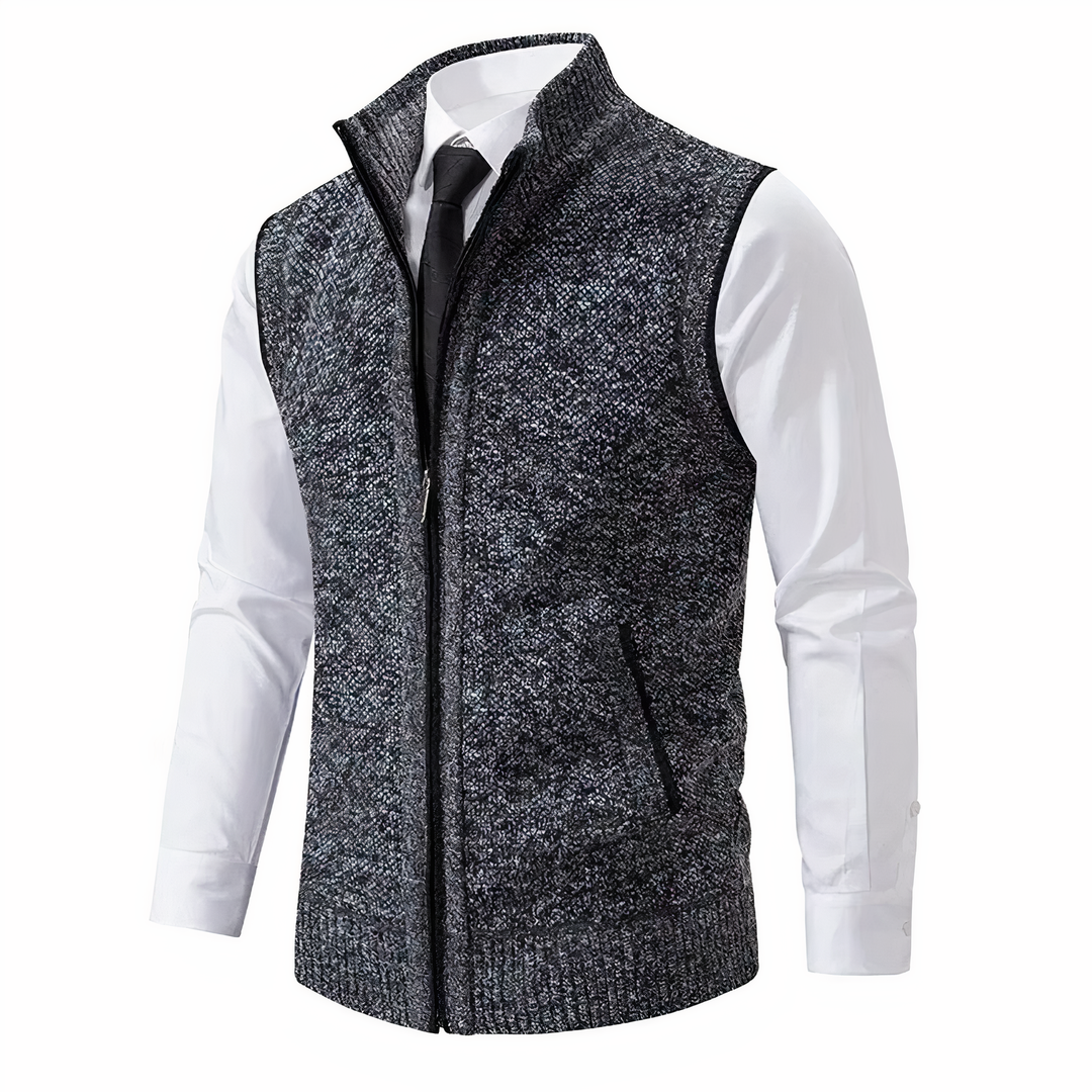Damen Fleece Weste elegant für Herbst in Dunkelgrau
