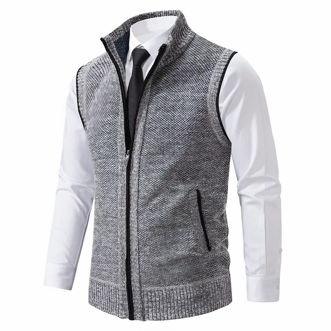 Damen Fleece Weste elegant für Herbst in Hellgrau