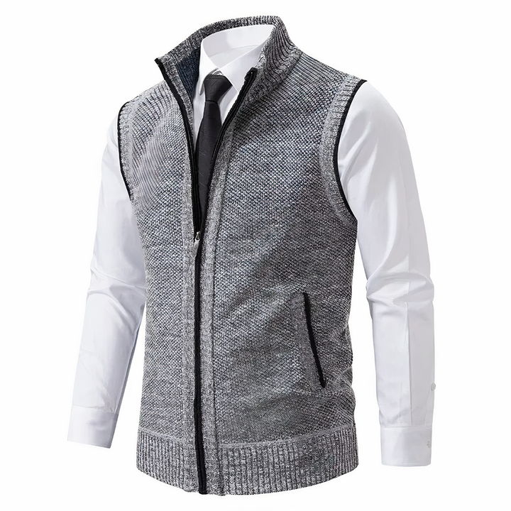 Damen Fleece Weste elegant für Herbst in Hellgrau