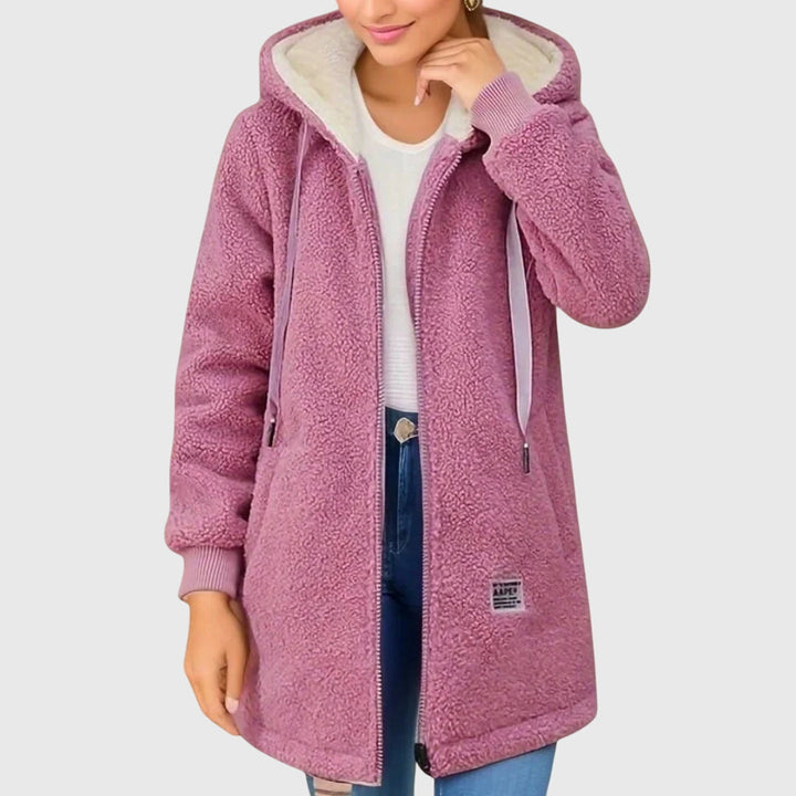 Damen Fleecejacke im Teddy-Stil für Herbst in Rosa