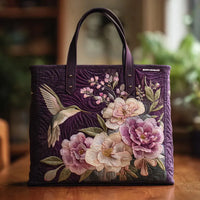 Mila | Damen Handtasche mit Blüten-Kunstdruck für den Alltag