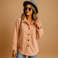 Ida | Damen Herbst Fleece Winterjacke mit Kapuze