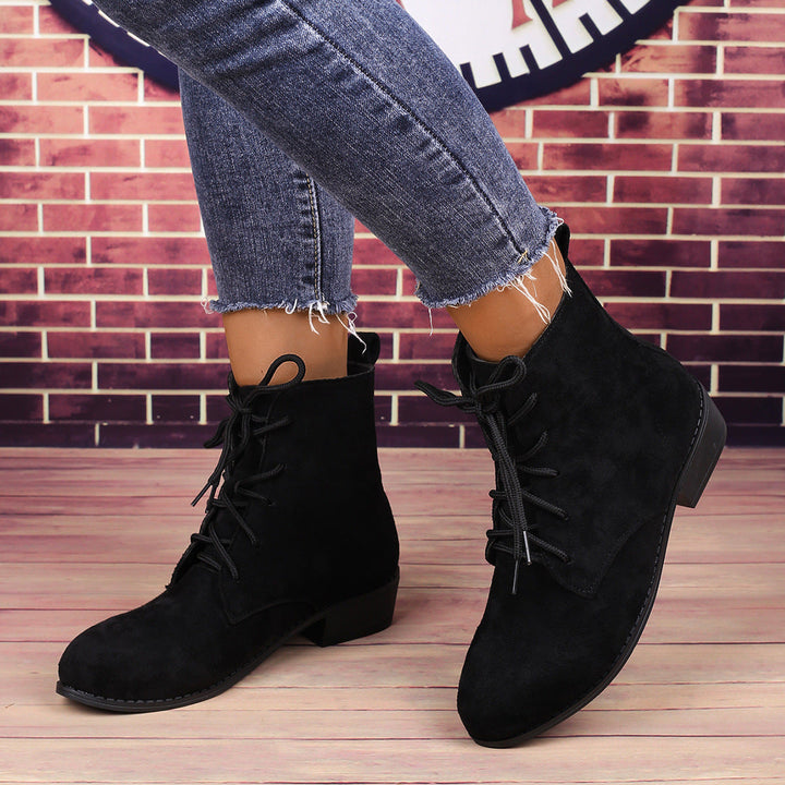 Damen Herbststiefel mit Blockabsatz und Schnürung (3)