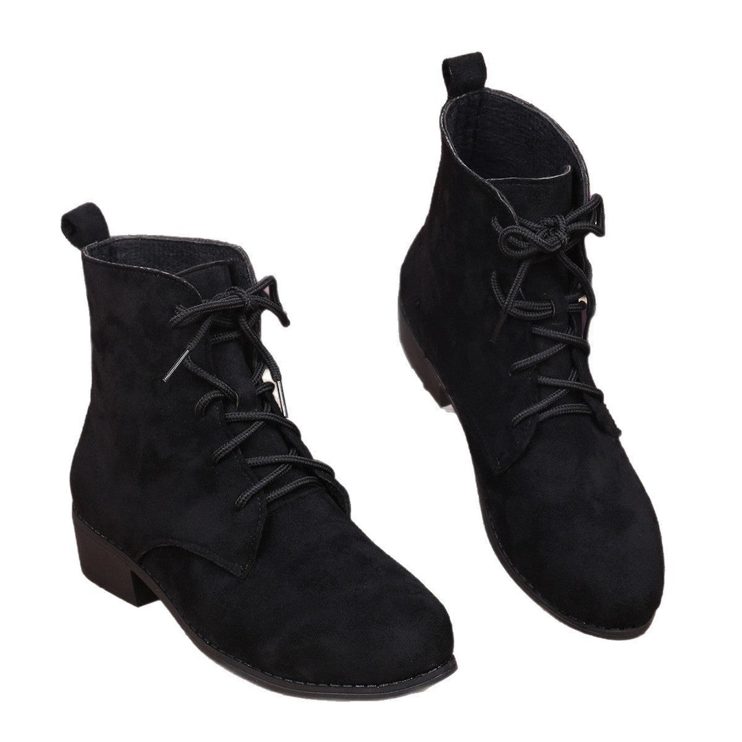 Damen Herbststiefel mit Blockabsatz und Schnürung (4)